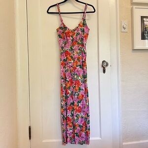 Zara Floral Maxi Dress - Pink and Orange